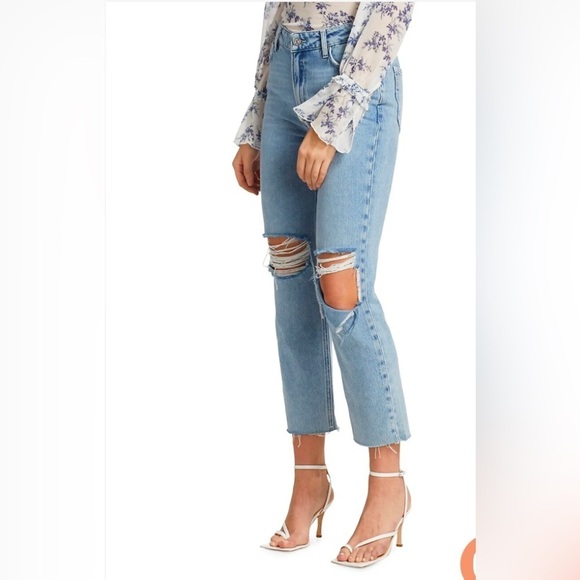 PAIGE Noella Straight Leg Raw Hem In Doretta Destructed SZ 31 - Picture 2 of 8